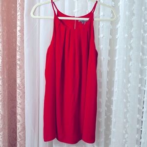 Vince Camuto red pleated high neck top